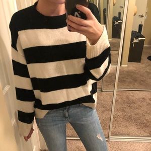 Clad & Cloth cream and black striped sweater